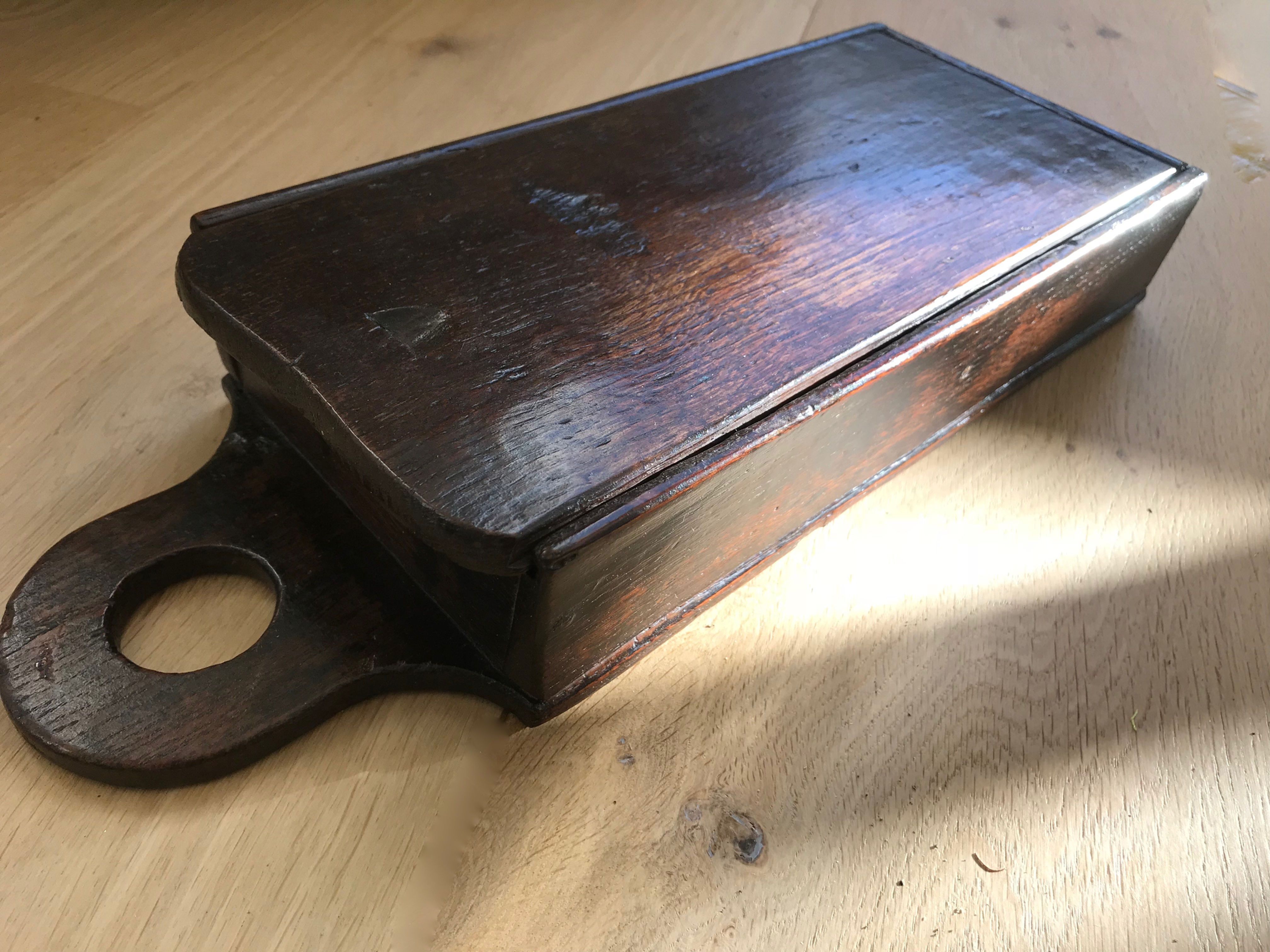An Unusual Antique Oak Tinder Box