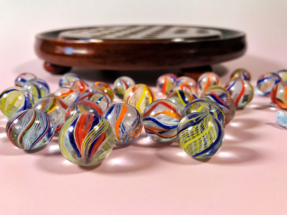 Thumbnail: Antique Solitaire Board & Victorian Marbles