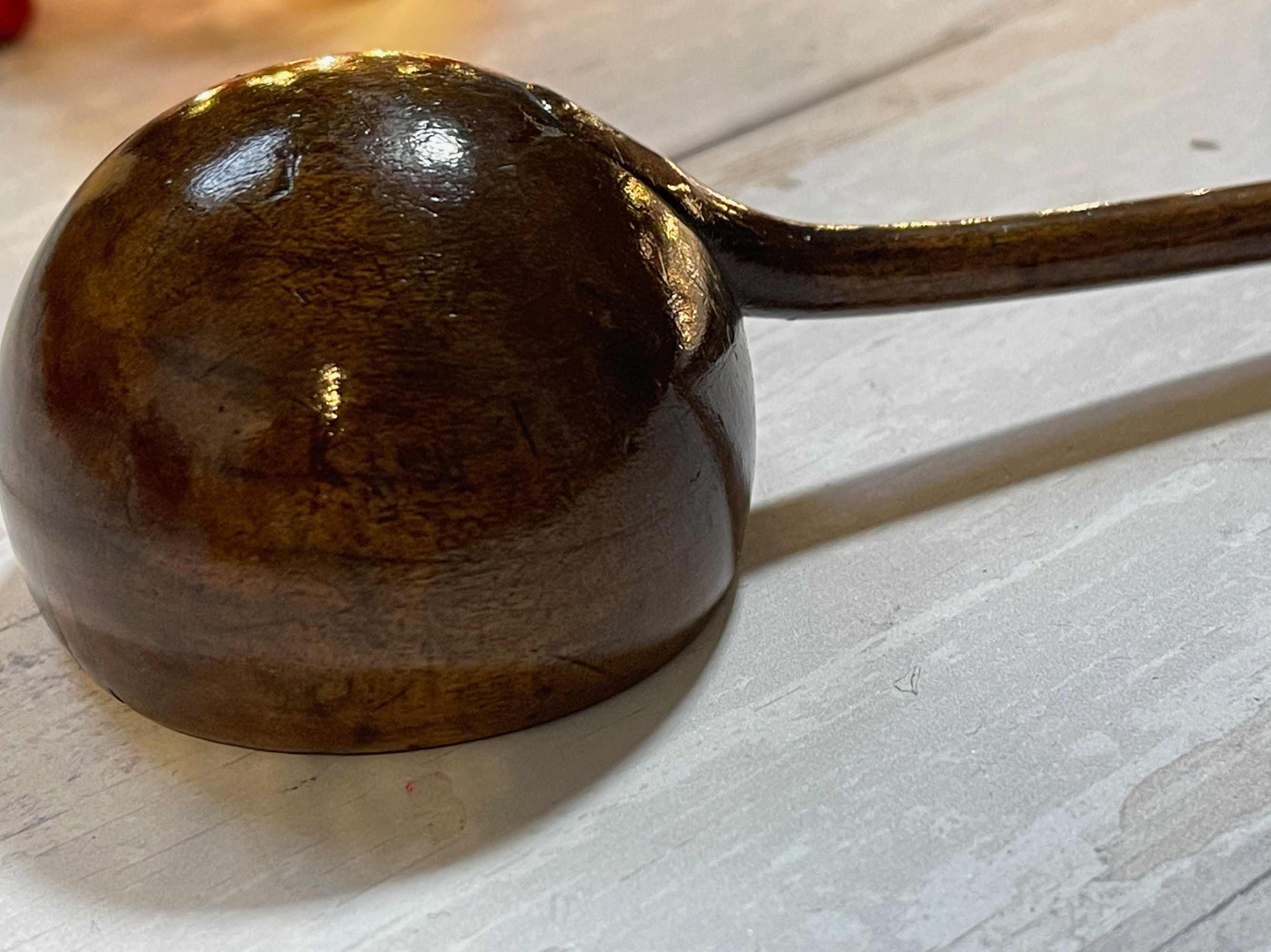 Antique Treen Fruitwood Ladle - great patina