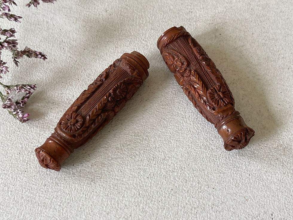 Thumbnail: antique treen coquilla nut needle case for sale opus antiques