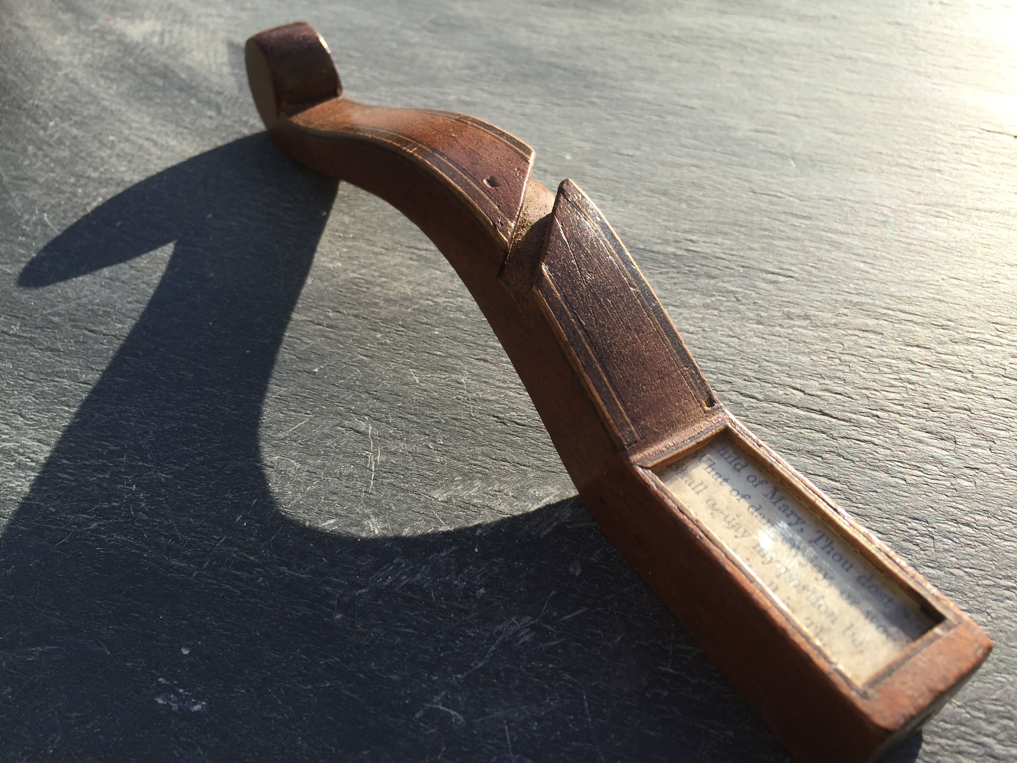 Antique Treen Knitting Sheath with a verse