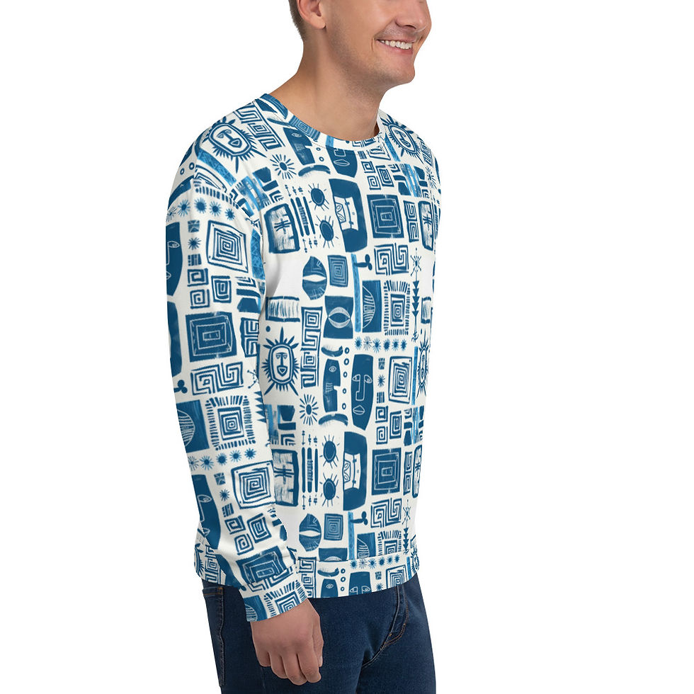 Thumbnail: Tribal Creative Blue and White Sweatshirt