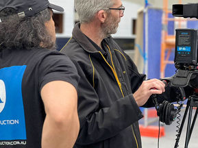 AA Video Production team filming corporate ad content for professional services