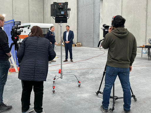 AA Video Production team filming a corporate video on location in Melbourne