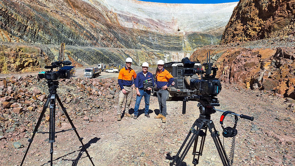 Filming with the Barton Gold team on-site in Tarcoola, South Australia