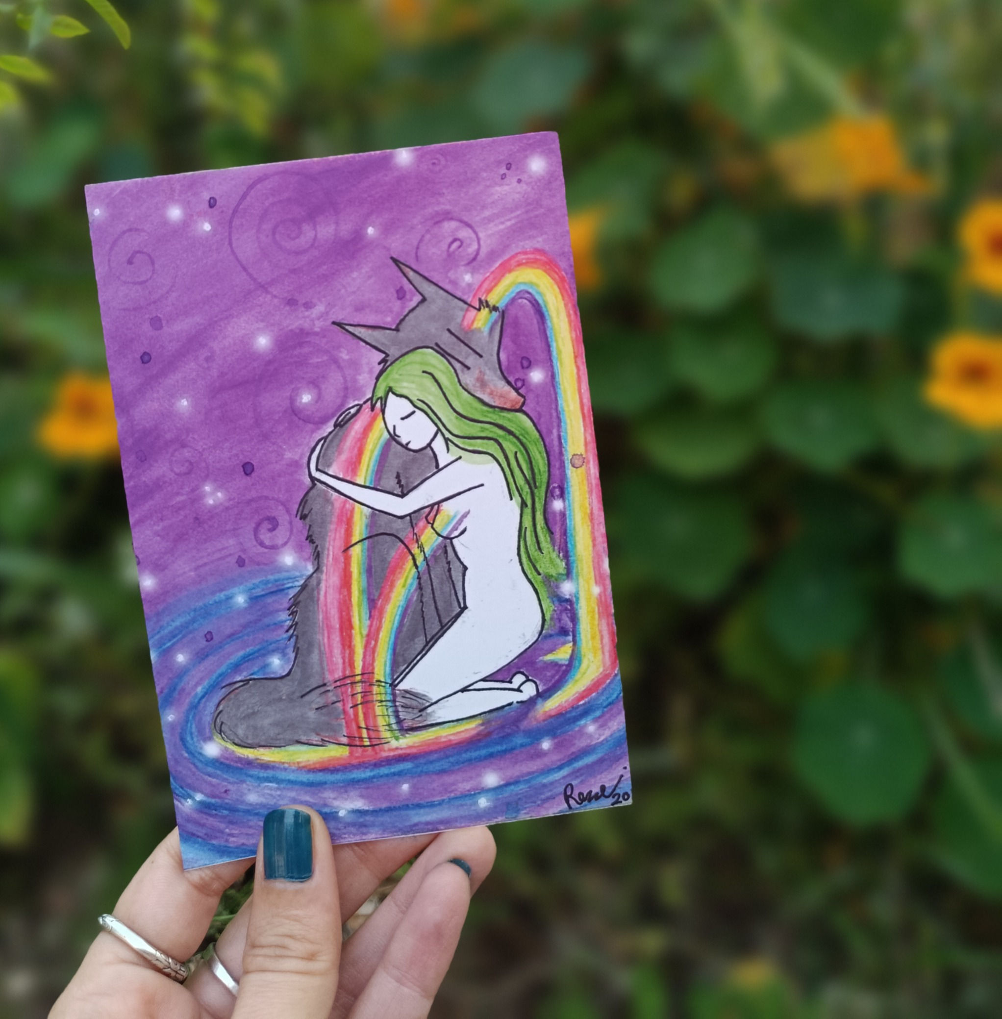 Cry me rainbows, card size print