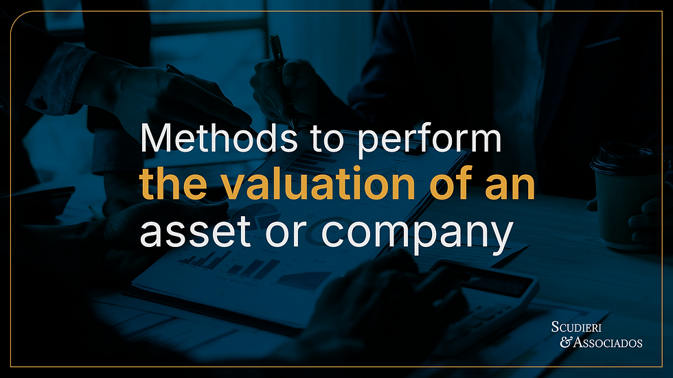 Methods to perform the valuation of an asset or company