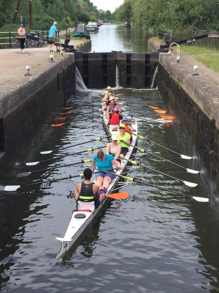 Lea R.C. crew waiting for the water to rise in a lock