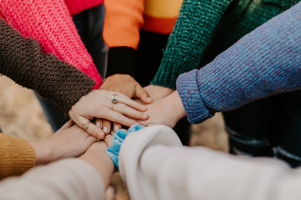 Colorado clinical supervisors put their hands together to celebrate the teamwork and learning clinical consultation