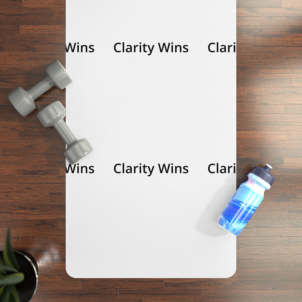 Thumbnail: Clarity Wins Yoga Mat — Nonstick Rubber Exercise Mat with 'Clarity Wins' Pattern