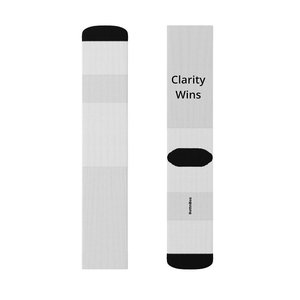 Thumbnail: Clarity Wins White Sublimation Socks | Athletic Crew Socks | Performance Socks