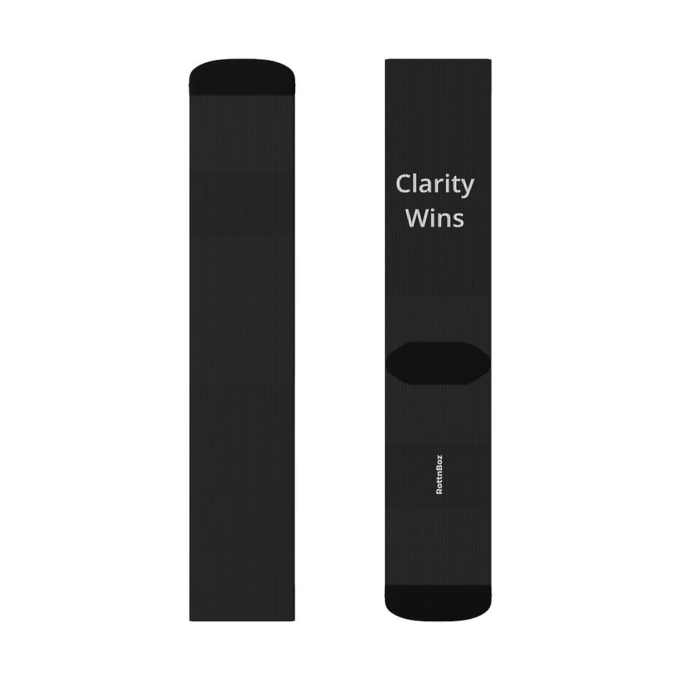 Thumbnail: Clarity Wins Gray Sublimation Socks | Athletic Crew Socks | Minimalist Socks