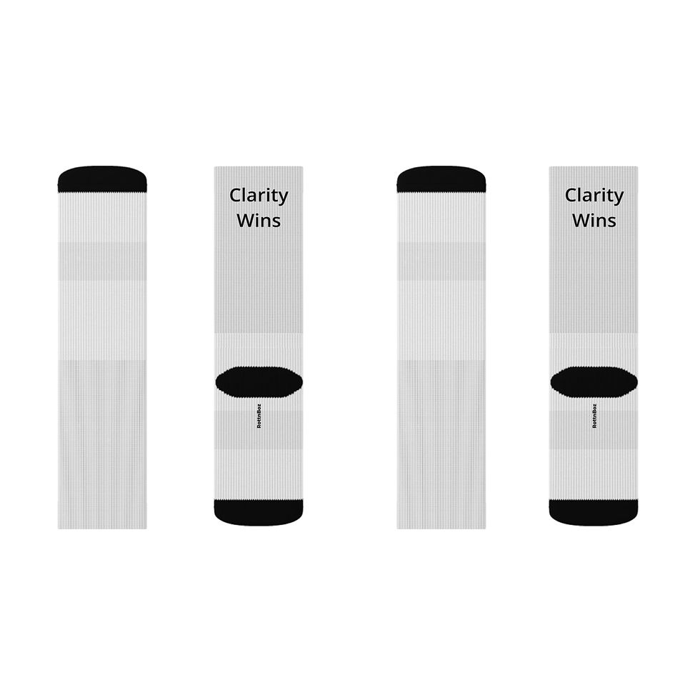 Thumbnail: Clarity Wins White Sublimation Socks | Athletic Crew Socks | Performance Socks