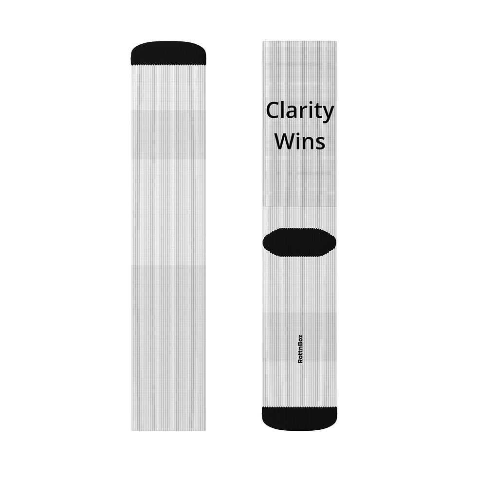 Thumbnail: Clarity Wins White Sublimation Socks | Athletic Crew Socks | Performance Socks