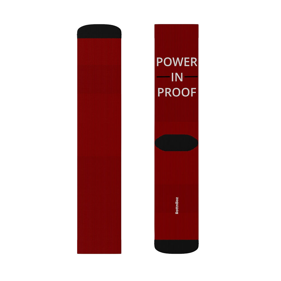 Thumbnail: Power In Proof Red Sublimation Socks | Athletic Crew Socks | Performance Socks