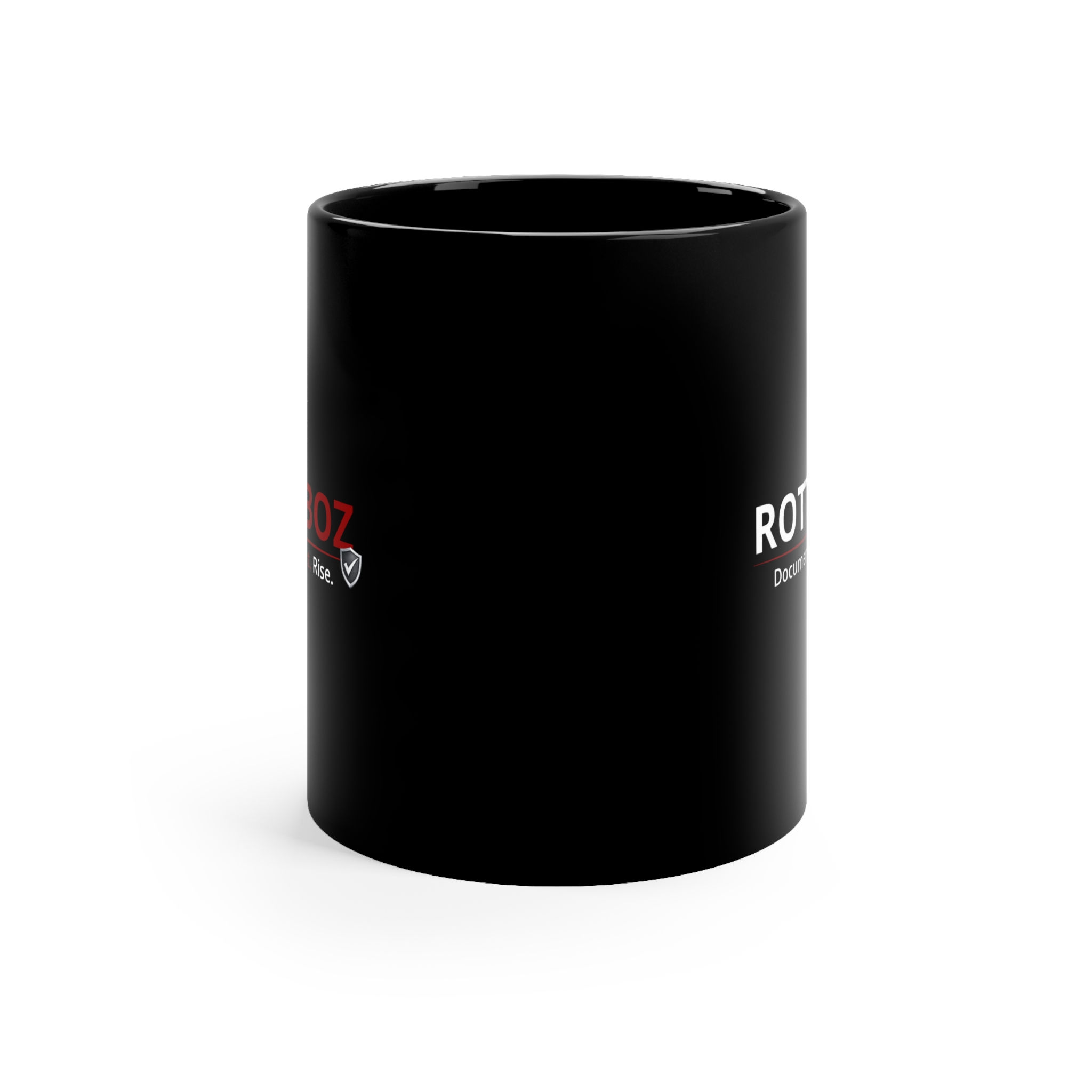 RottnBoz Black Mug | Everyday Office Drinkware | Modern Professional Coffee Cup