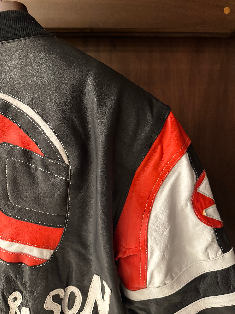 Miniatura: Vintage Ultra Rare 90s Castrol Champion Howie & Son Leather Bomber 