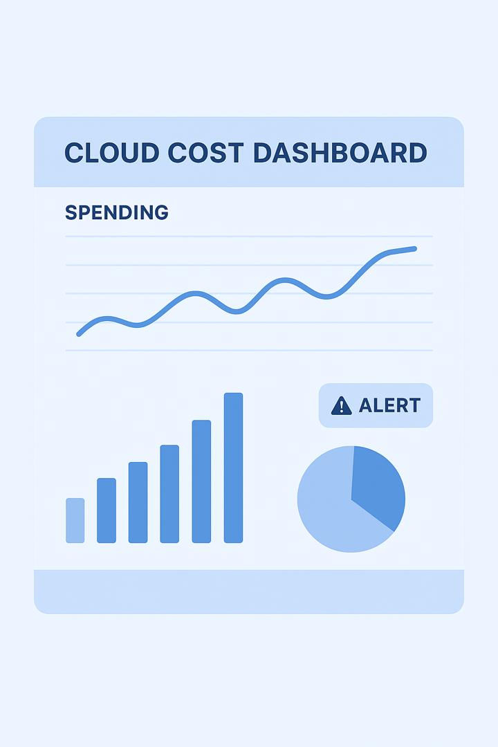 Illustration of a cloud cost dashboard