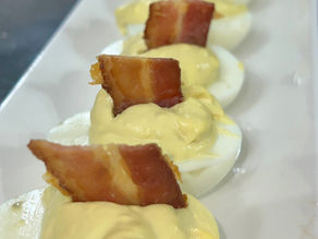 Classic Deviled Eggs with Crisp Bacon and Smoked Paprika