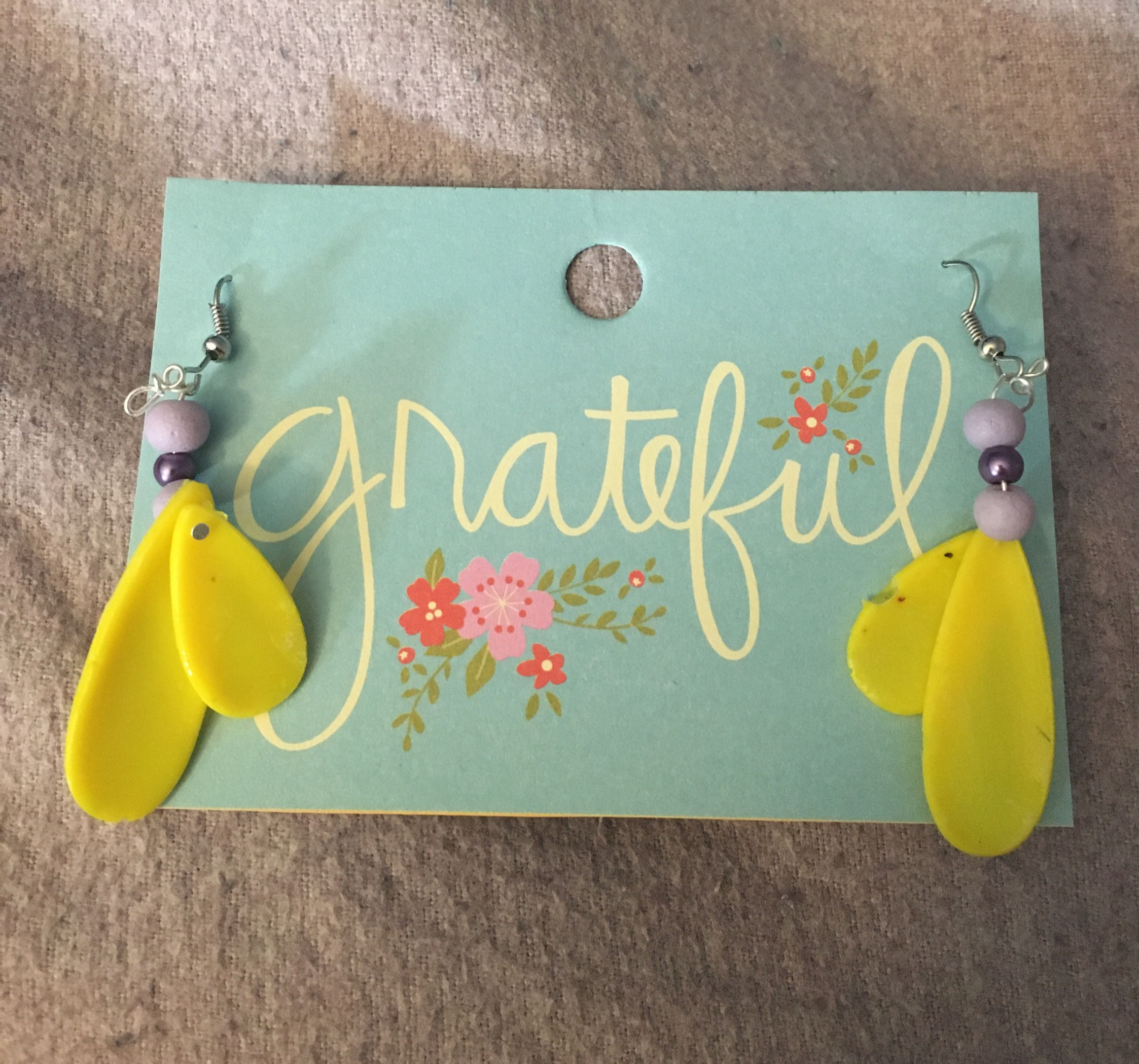 Grateful canary drop earrings