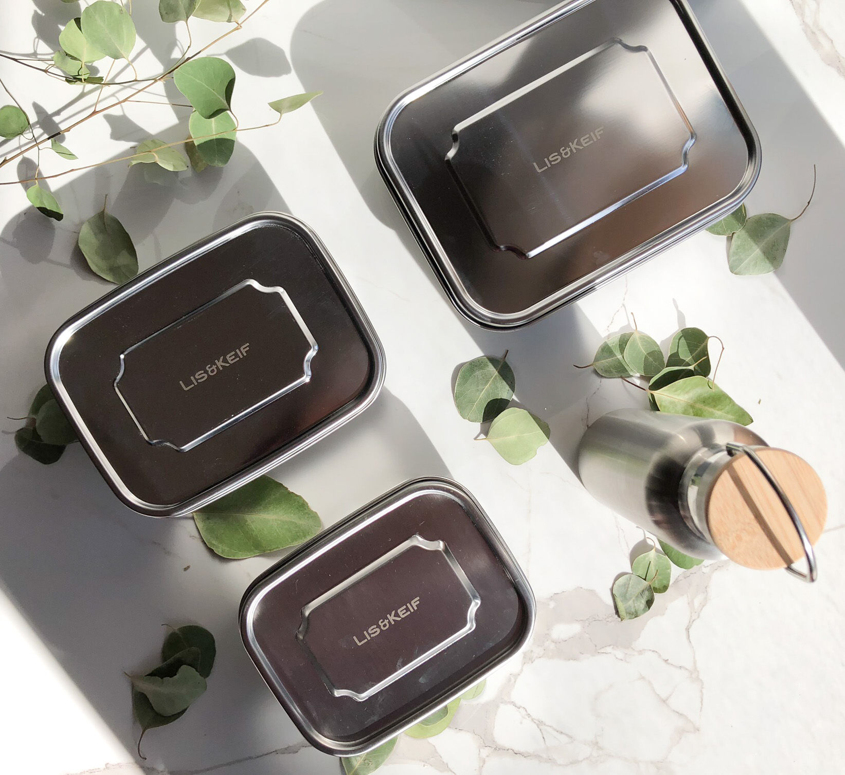 3 x Stainless Steel Food Storage / Lunch Box Set