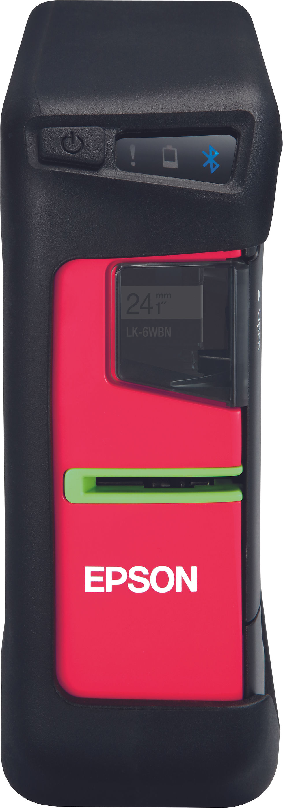 Thumbnail: Close up of red printer body in black rubber protective case front view