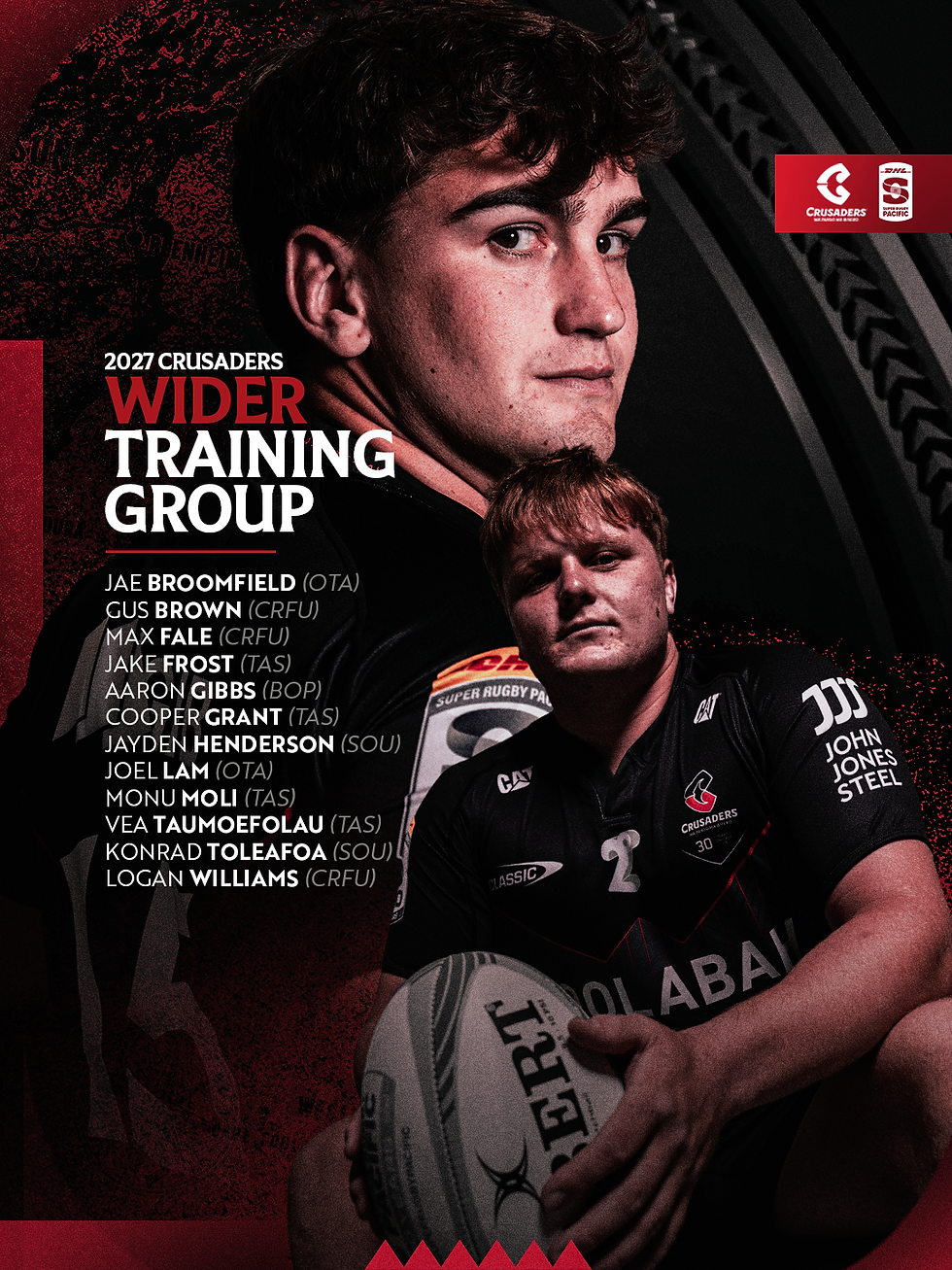 The Crusaders' 12-man wider training group