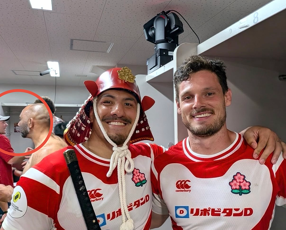 Jackson in the Japan changing room post-match - Via Instagram
