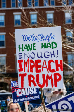 Sign that says "we the people have had enough impeach Trump."