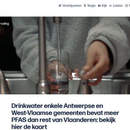 PFAS in drinkwater Antwerpen en West-Vlaanderen. Eco Waterfilters Aqualine halen deze eruit voor u!!