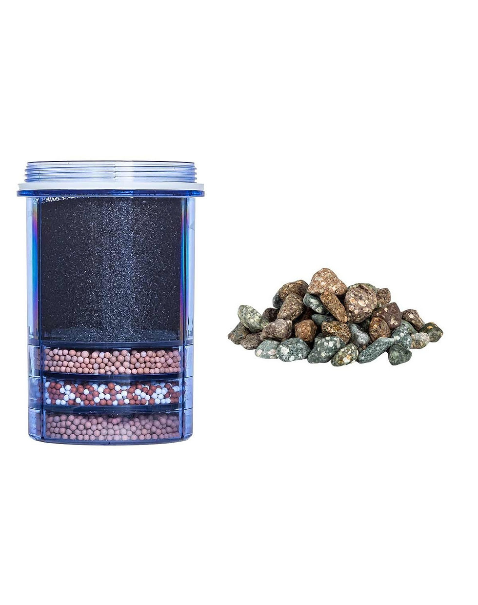 Aqualine 5 (Eco waterfilter 7): filterset met meerstappenfilter en mineraalstenen (pH-neutraal)