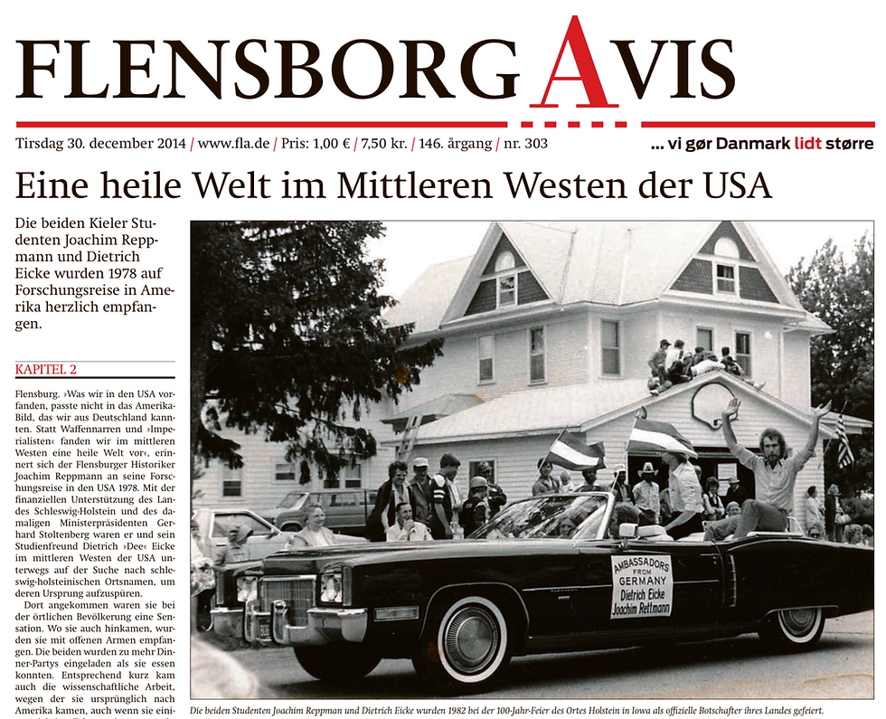 Amerika – Auswanderung: 10-teilige Zeitungsserie, Flensborg Avis, Jan. 2015 (dt.)