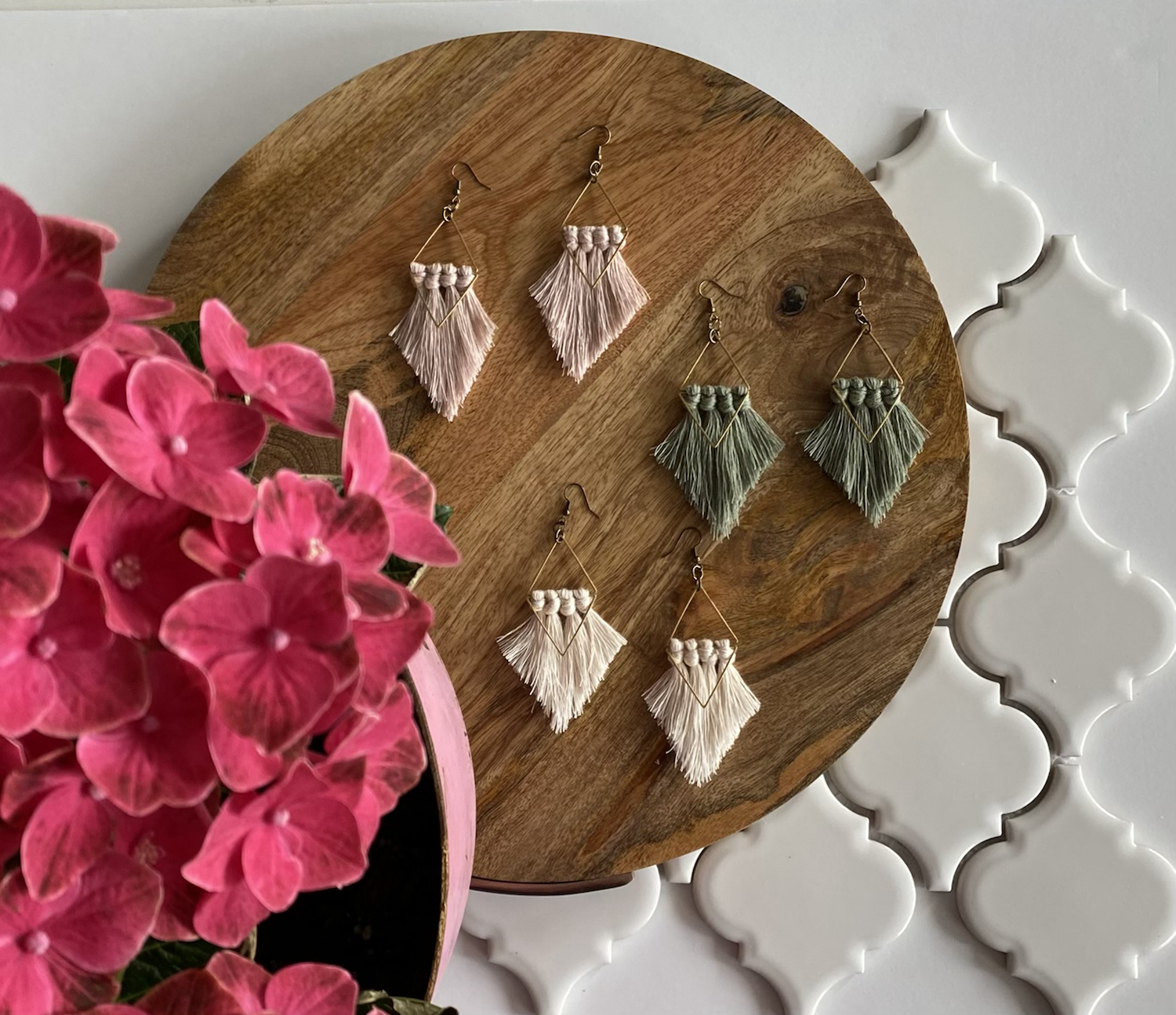 Triangle Tassel Earrings