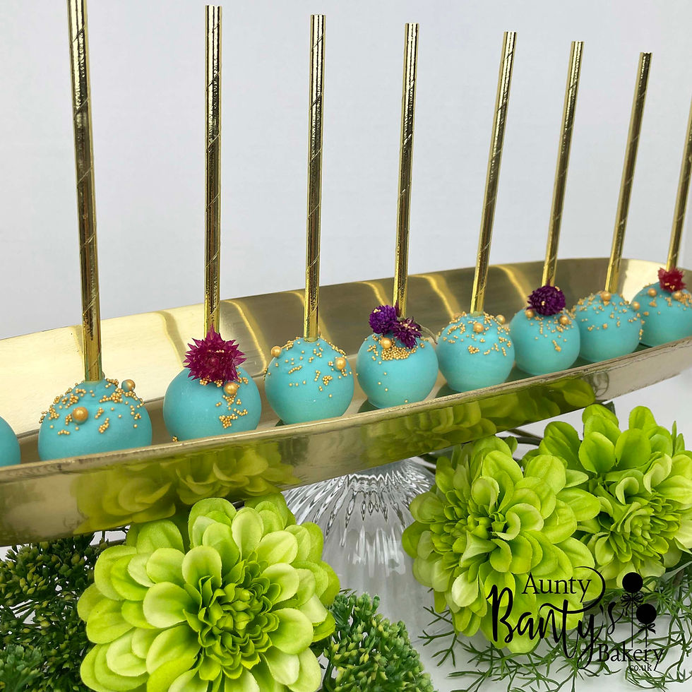 Thumbnail: Teal Floral Cake Pops