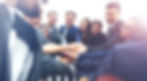 Large business team showing unity with t