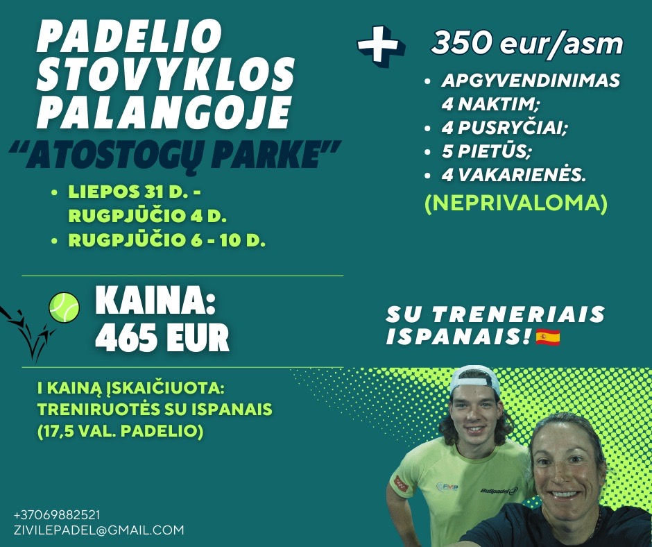 Padelio stovykla su treneriais Ispanais