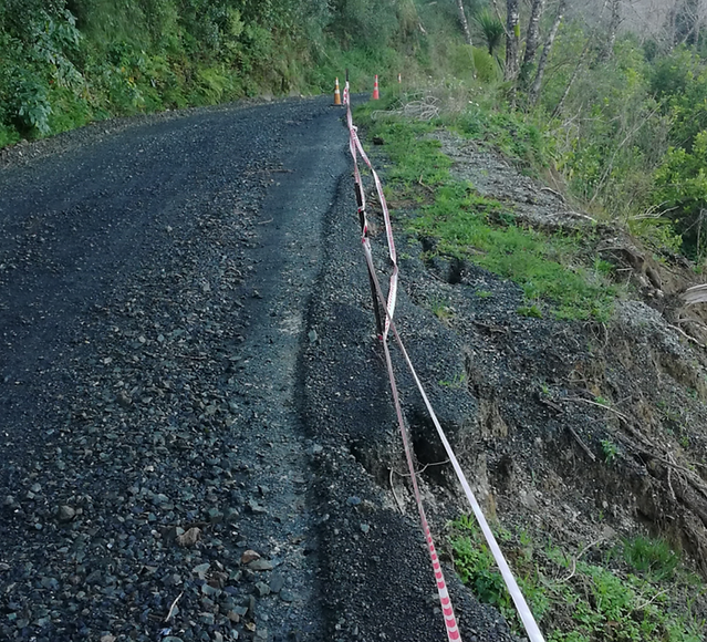 Slip on the side of the road