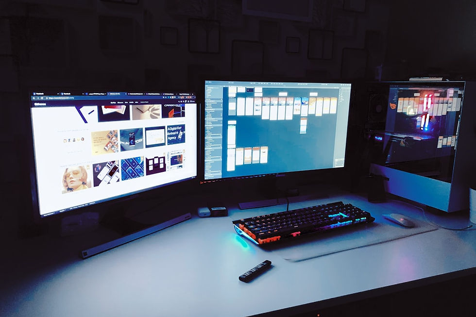 desktop turned on
