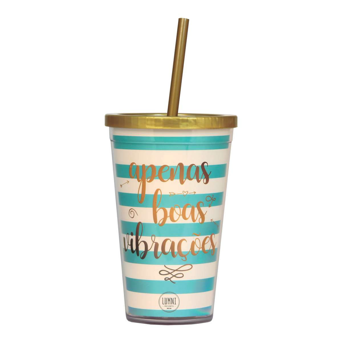 Copo Canudo 500ml - Apenas Boas Vibrações - Lumni