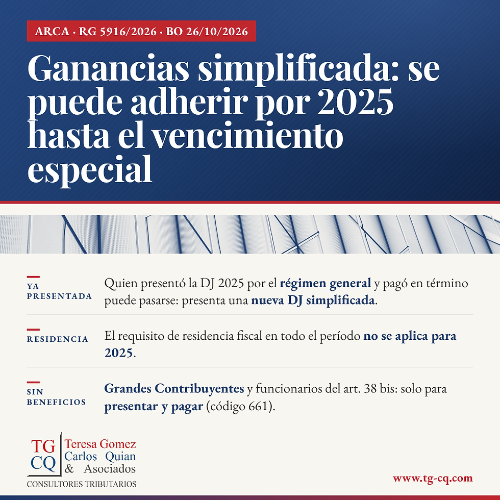 Ganancias simplificada: ARCA habilitó la adhesión por 2025 hasta el vencimiento especial (RG 5916/2026)