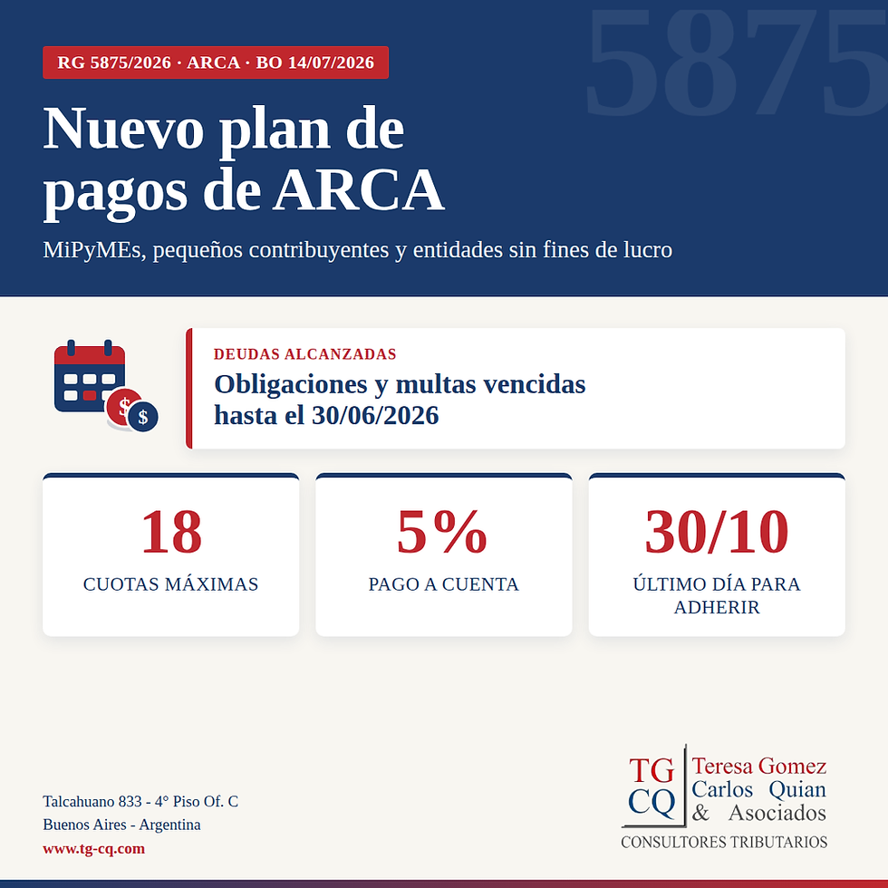 Nuevo régimen especial de facilidades de pago de ARCA para MiPyMEs, pequeños contribuyentes y entidades sin fines de lucro (RG 5875/2026)