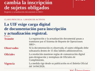 Nuevo formulario de registración para Sujetos Obligados de la UIF