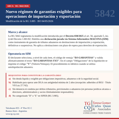 Nuevo régimen de garantías exigibles para operaciones de importación y exportación.