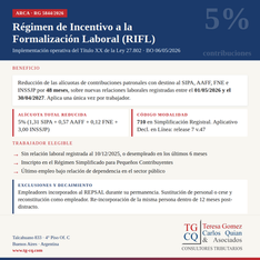 Régimen de Incentivo a la Formalización Laboral: análisis de la RG (ARCA) 5844/2026