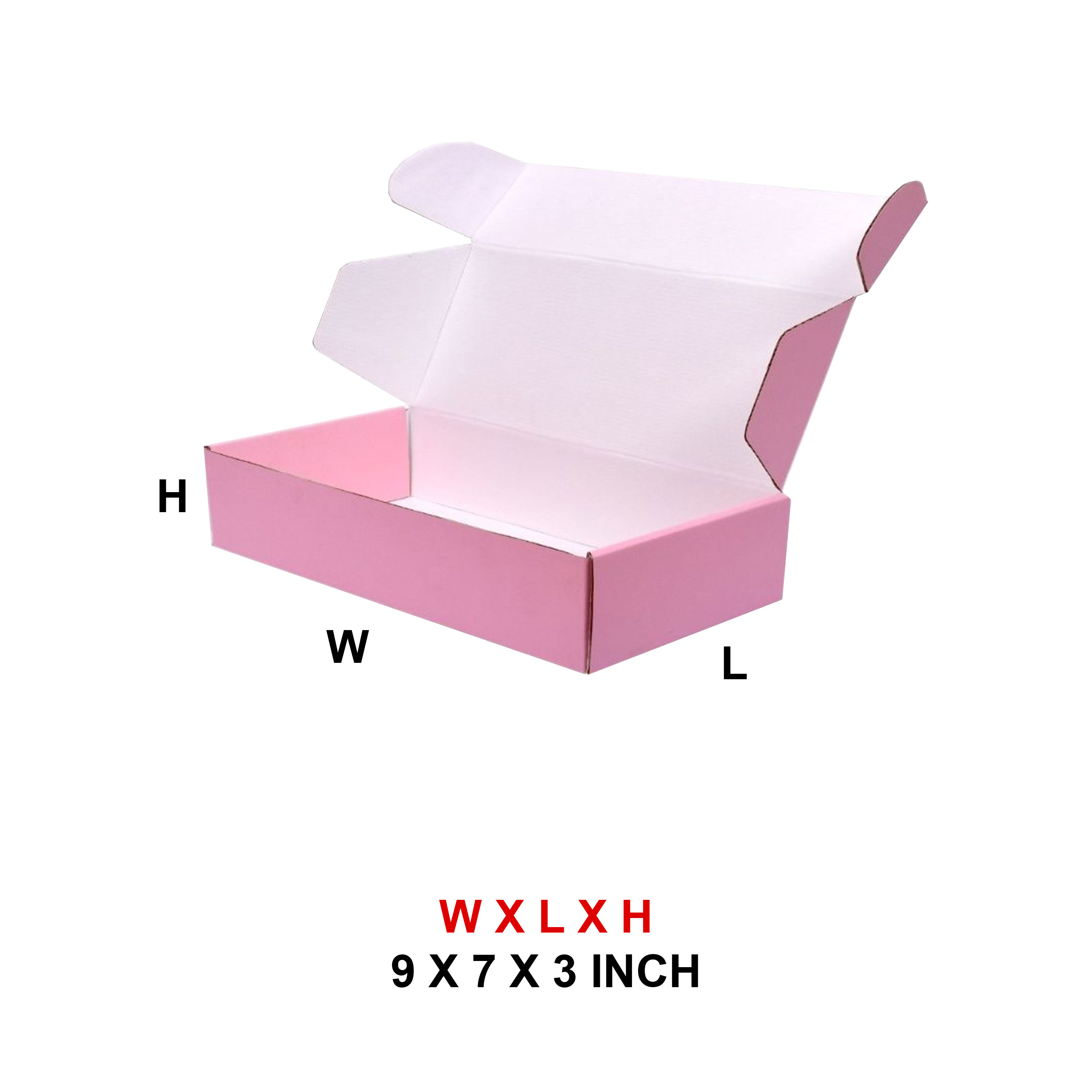 9 X 7 X 3 3PLY COLOR MAILER BOX - PACK OF 25 NOS