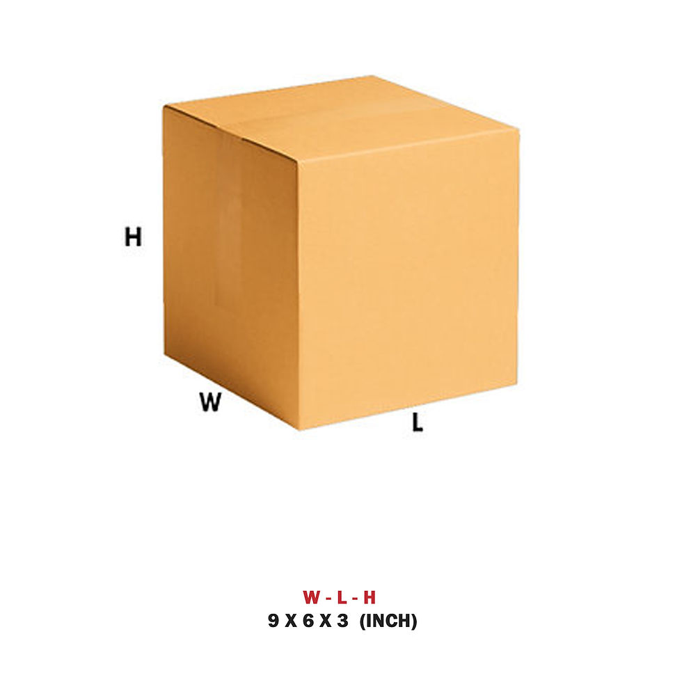 9 X 6 X 3 CORRUGATED 3PLY BOX - PACK OF 25 NOS