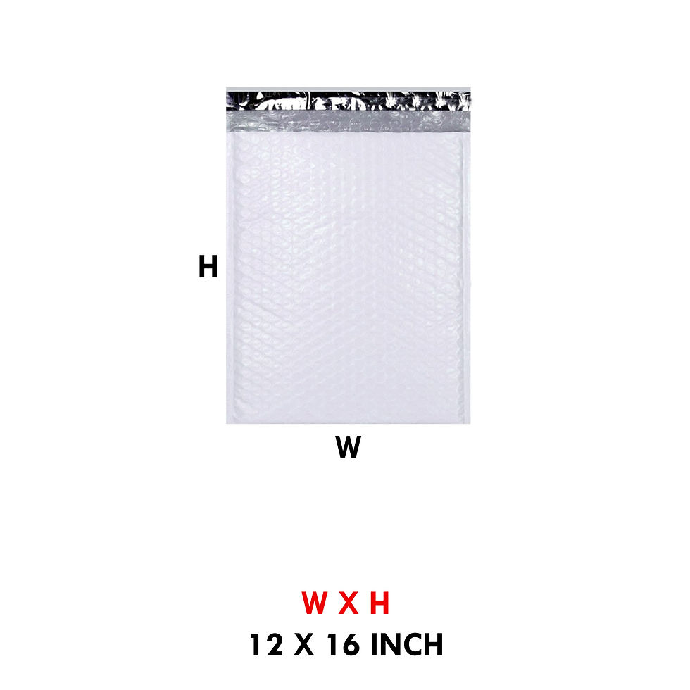 12 X 16 INCH PLAIN WHITE BUBBLE BAG WITH POD