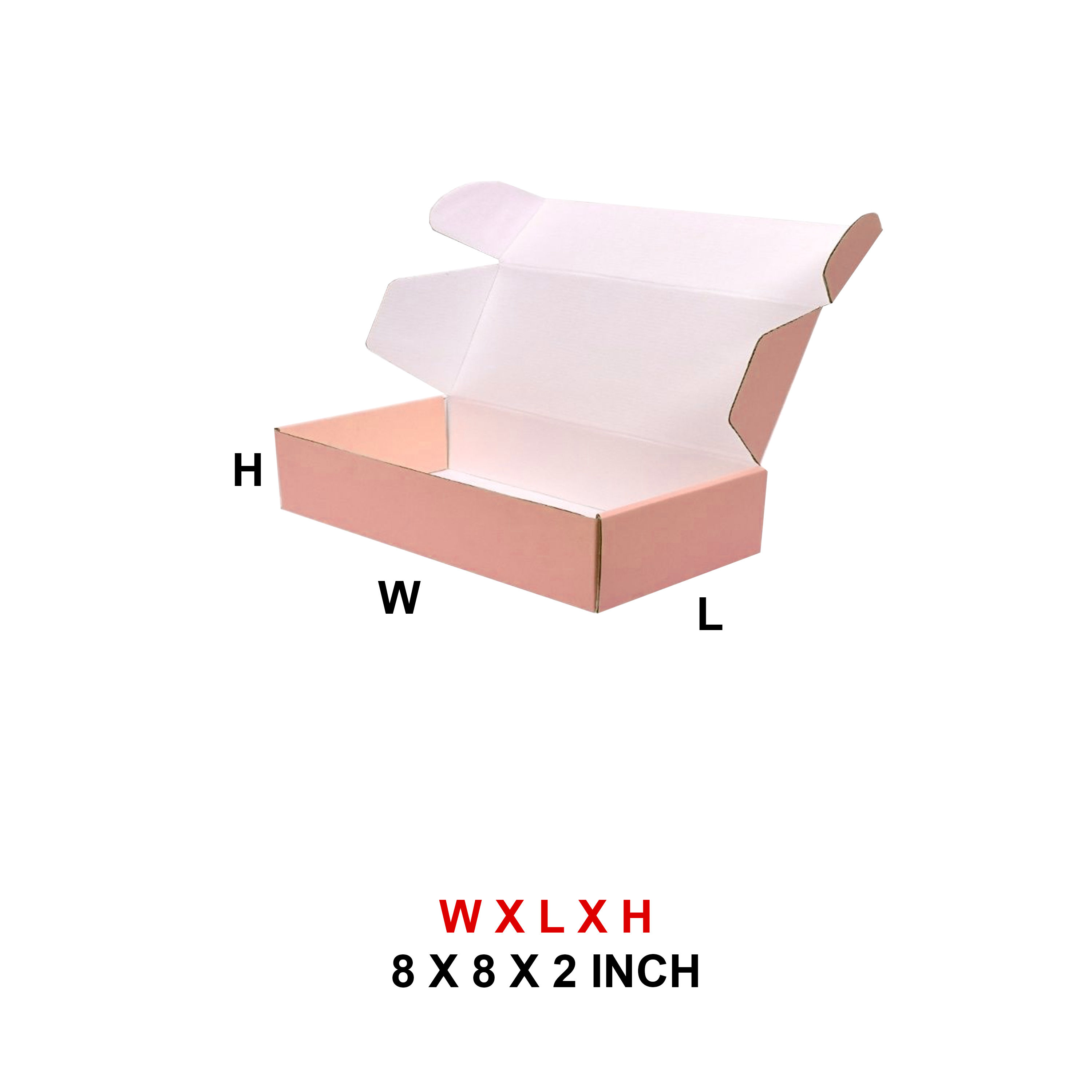 8 X 8 X 2 3PLY COLOR MAILER BOX PACK OF 25 NOS