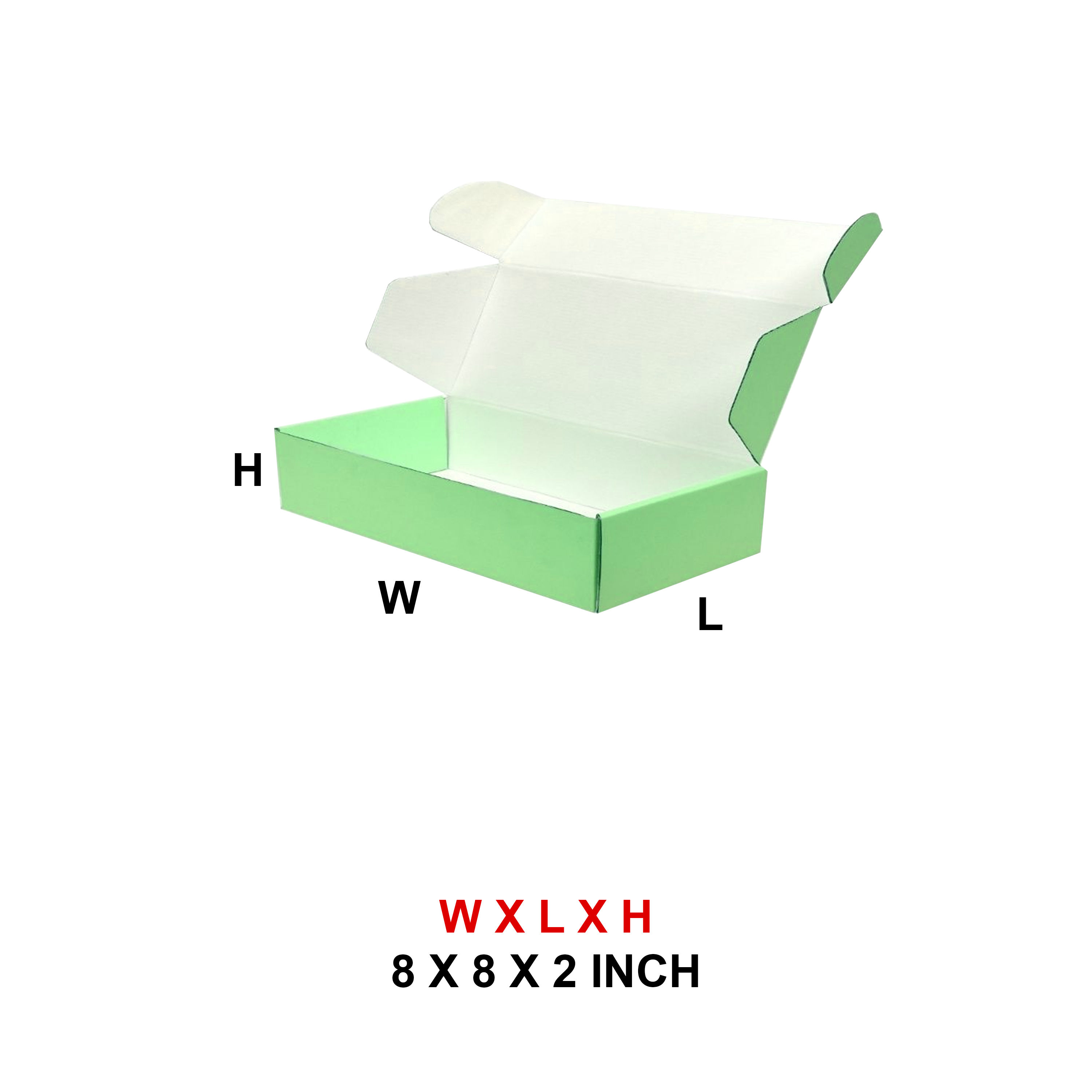 8 X 8 X 2 3PLY COLOR MAILER BOX PACK OF 25 NOS