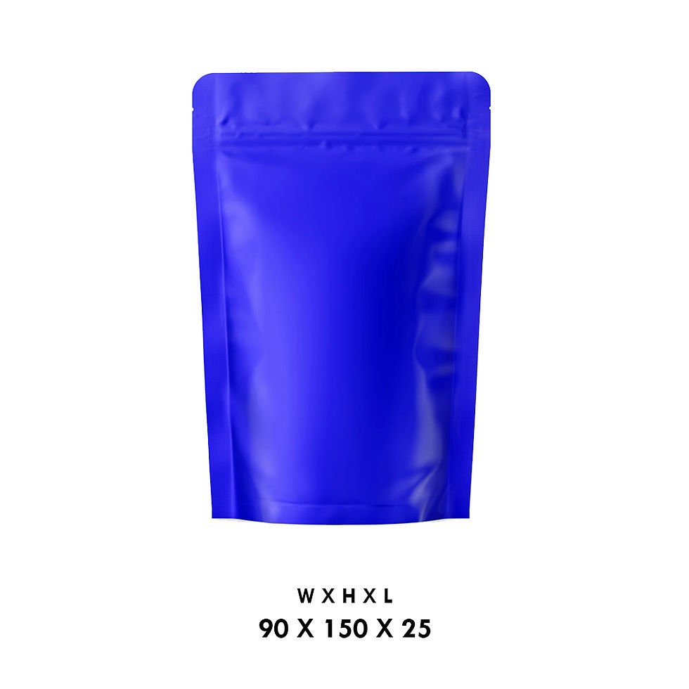90 X 150 X 25 BLUE STANDUP ZIP POUCH PACK OF 100 NOS